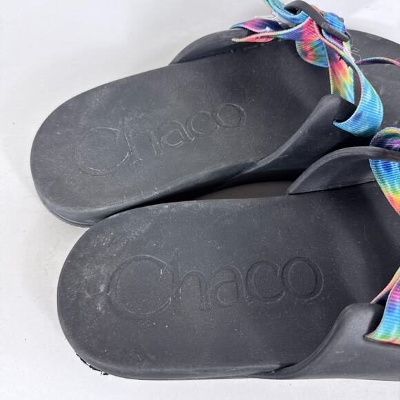 Chaco Chillos Slide Sandals Men\'s 12 Dark Tie-Dye Comfort Adjustable Slip On